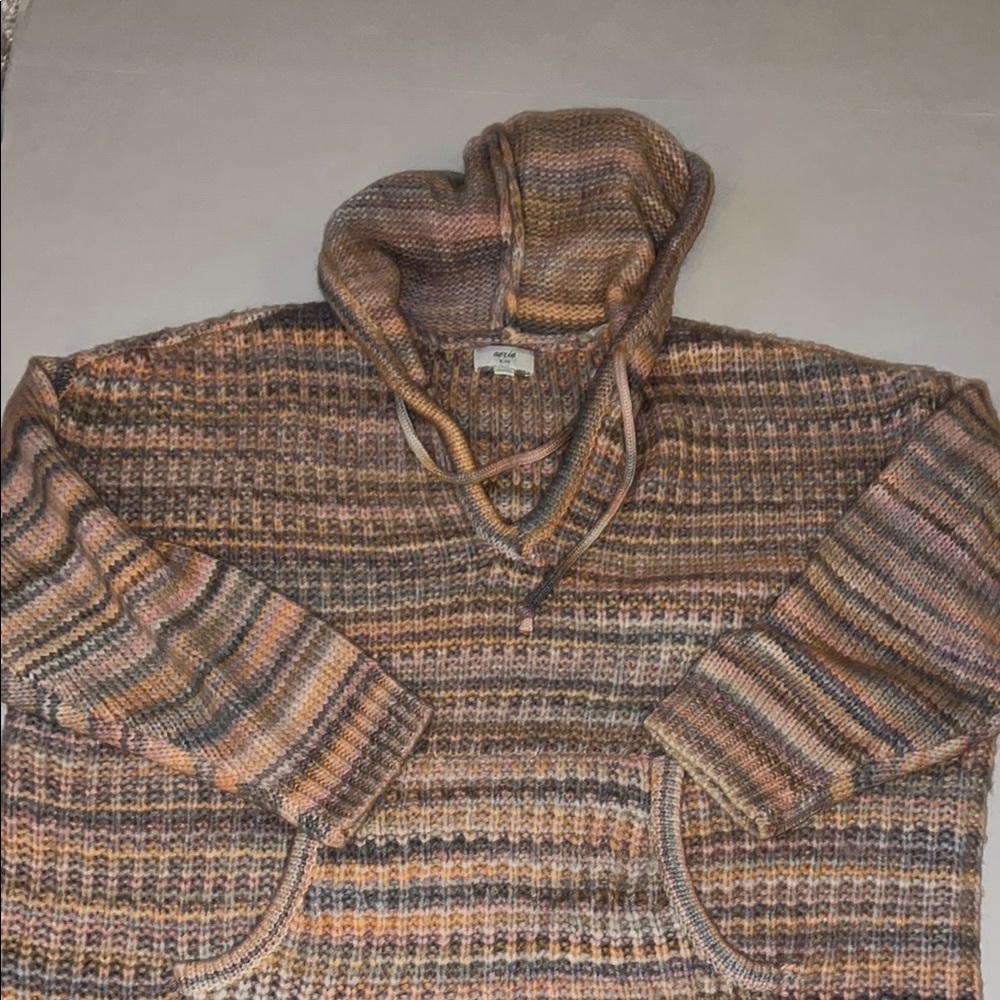 Aerie Multicolor Knit Cowl Neck Sweater